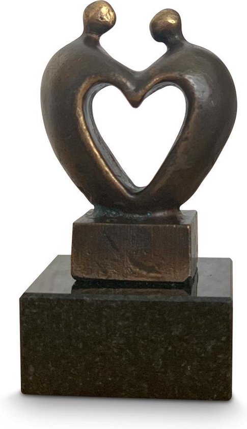 Mini urne coeur comme figurine coeur - bronze