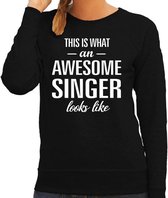 Awesome singer / zangeres cadeau sweater / trui zwart dames XL