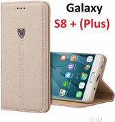 Samsung Galaxy S8+ (Plus)  Portemnnee Cover Slim Fit PU leather case Noble met stand Champagne Goud - Ntech