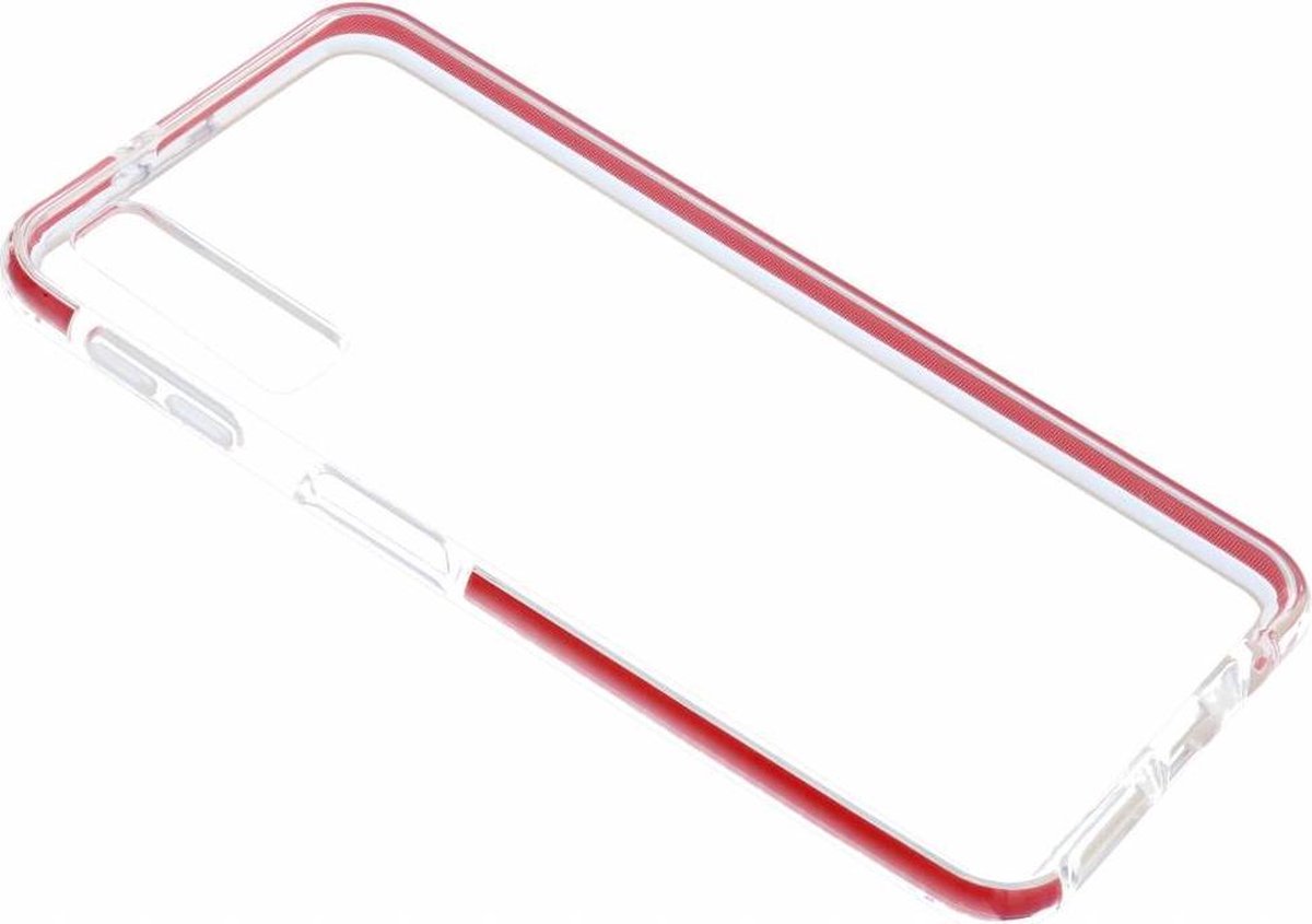 Ntech Hoesje Geschikt Voor Samsung Galaxy A7 Rood &Transparant Anti Shock Back hoesje