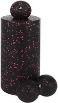 Fitalic Foam Roller set Zwart & Rood - Incl. Massagebal - 3 Delig