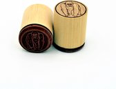 stempel Aap rond hout