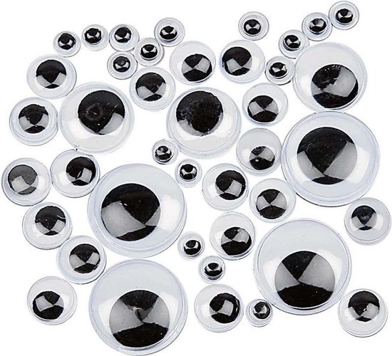 2200x Wiebel oogjes/googly eyes 420 mm Plastic beweegbare oogjes