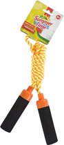 Corde à sauter jaune / orange 210 cm avec poignées en mousse - speelgoed' Jouets de plein air - Jouets sportifs pour garçons / filles / enfants