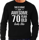 Awesome 70 year / 70 jaar cadeau sweater zwart heren 2XL