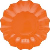 80x Diepe kartonnen bordjes oranje 21 cm - Wegwerpborden van karton - Feestbordjes - Feestartikelen tafeldecoratie