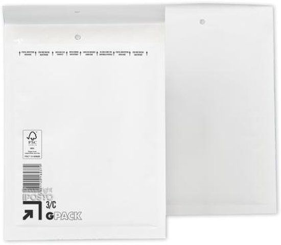 Enveloppes à bulles format A5 150x215mm blanc classique 13 / C, lot de 100 ( enveloppe