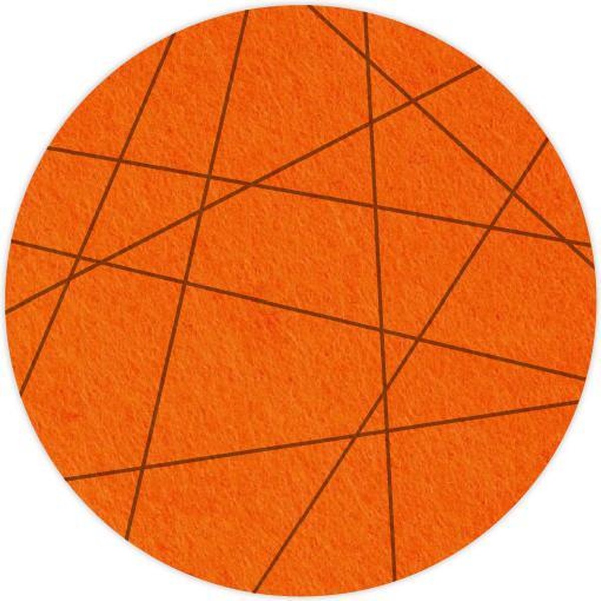 Lijnen vilt onderzetter Rond - Oranje - 6 stuks - Ø 10 cm - Tafeldecoratie - Glas onderzetter - Cadeau - Woondecoratie - Woonkamer - Tafelbescherming - Onderzetters Voor Glazen - Keukenbenodigdheden - Woonaccessoires - Tafelaccessoires