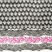 Zwarte sjaal dames - Multi print - 100% Katoen