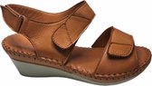 manlisa 3 velcro dames sandaal s203-301 cognac mt 40