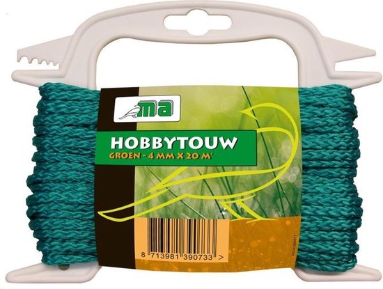 Groen touw/draad 4 mm x 20 meter - Hobby/klus touw gedraaid - Dik en stevig  touw voor... | bol.com