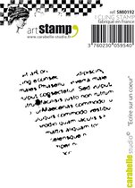 Carabelle: cling stamp mini ecrire sur un coeur (SMI0192)
