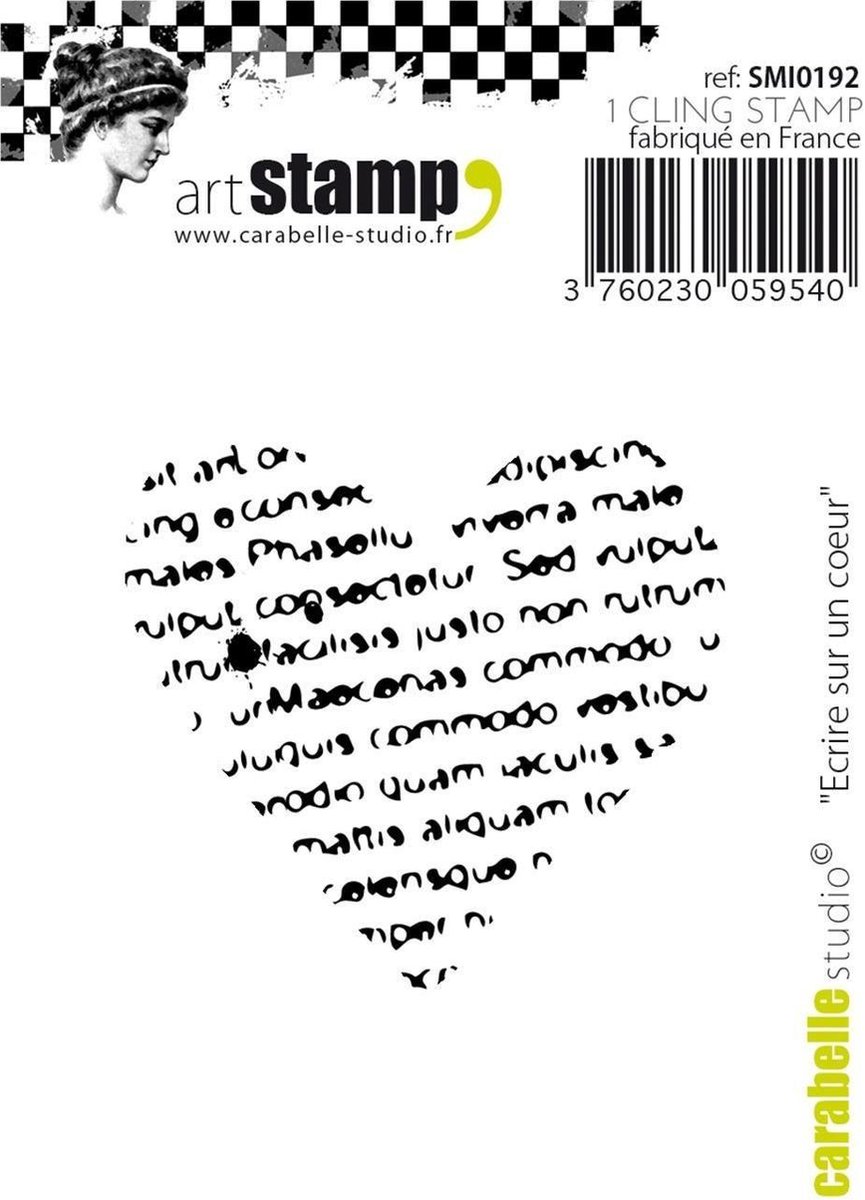 Carabelle cling stamp mini ecrire sur un coeur