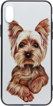 ADEL Siliconen Back Cover Softcase Hoesje Geschikt voor iPhone XS Max - Yorkshire Terrier Hond