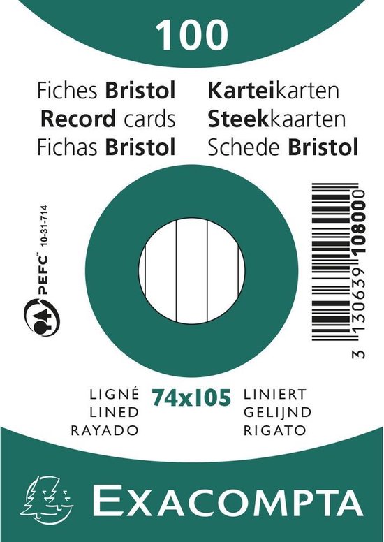Leitner Flashcards A7 Gelinieerd Pastel Geel - Confetti Campus