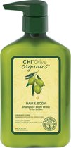CHI Olive Organics - Hair & Body Shampoo - Body Wash 30ml. - Normale shampoo vrouwen - Voor Alle haartypes - 30 ml - Normale shampoo vrouwen - Voor Alle haartypes