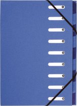 6x Sorteermap HARMONIKA® FOREVER® 270g/m2 - 9 indelingen - uitgesneden vensters, Lichtblauw
