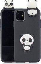 Speelse softcase met 3D pandabeer voor iPhone 11 Pro 5.8 inch - Zwart