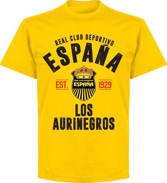 Real Club Deportivo Espana Established T-shirt - Geel - 3XL