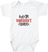 Rompertjes baby met tekst - My 1st Valentine's day - Romper wit - Maat 74/80