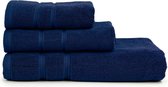 The One Voordeel Badlakens UltraDeLuxe Navy 70x140cm 3 stuks