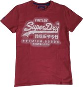 Superdry stevig zacht slim fit t-shirt furnace red - valt 1 maat kleiner - Maat S
