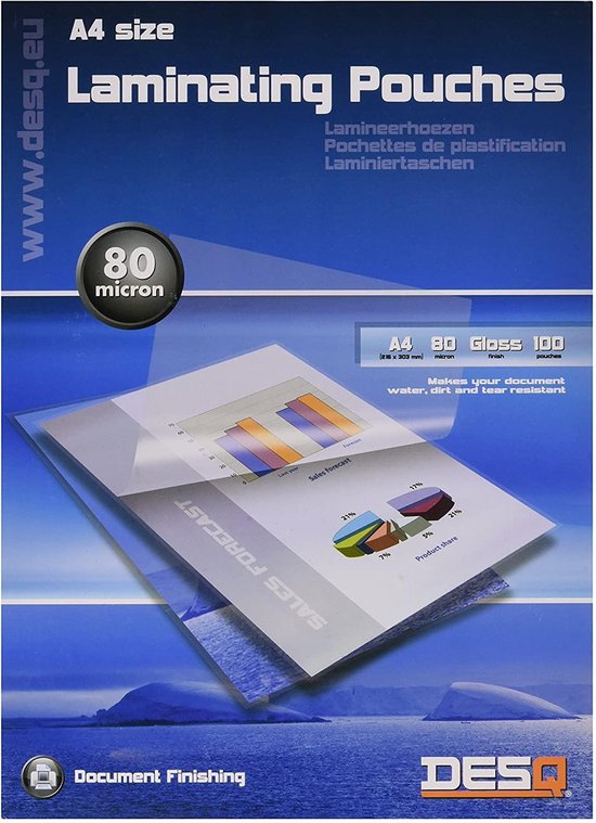 100 pochettes à plastifier - A4 - 80 microns - Plastifieuses - Matériel de  bureau