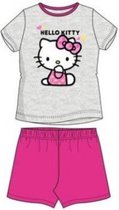 Hello Kitty - 2-delige Shortama-set - Roze & Grijs - 116 cm - 6 jaar