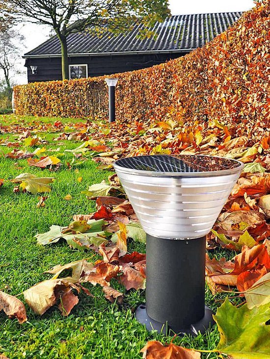 Iplux® - Rome - Solar Tuinverlichting - Warm wit - Staande lamp 30cm - iplux