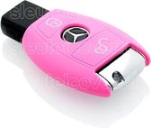 Autosleutel Hoesje geschikt voor Mercedes - SleutelCover - Silicone Autosleutel Cover - Sleutelhoesje Roze
