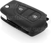 Autosleutel Hoesje geschikt voor Peugeot - SleutelCover - Silicone Autosleutel Cover - Sleutelhoesje Zwart