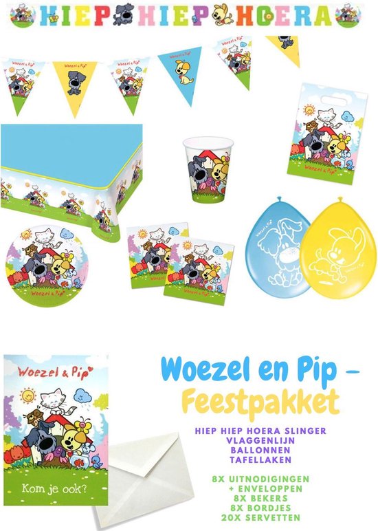 Nutteloos achterstalligheid troon Woezel en Pip kinderfeest pakket | bol.com