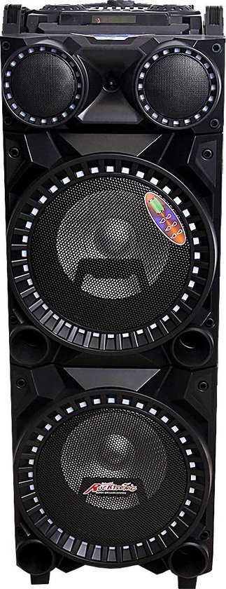 zwarte all in one karaoke trolley speaker box - speaker op wielen. mobiele  speaker... | bol.com