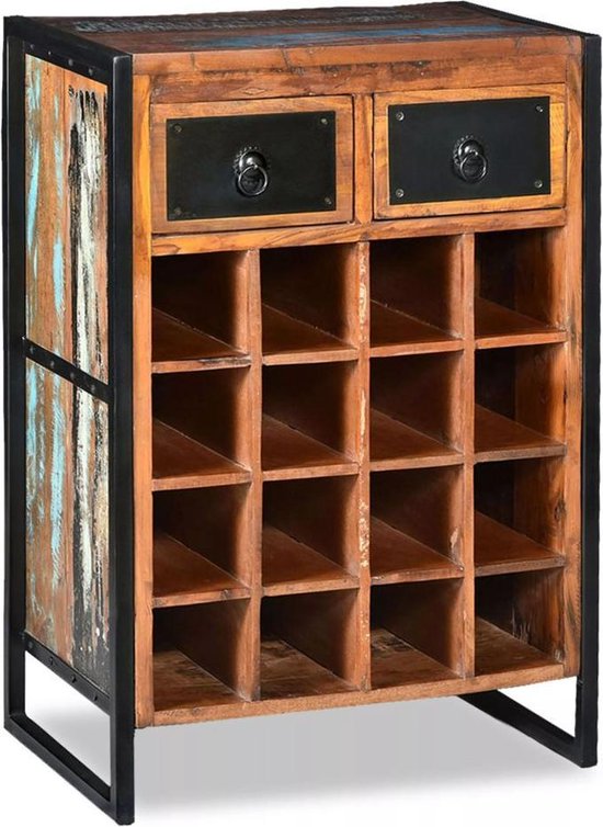 Wijnrek Bruin Hout (Incl LW 3D klok) / Wijn kast / wijn rek / wijn accessoire... | bol.com