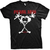 Pearl Jam Heren Tshirt -S- Stickman Zwart