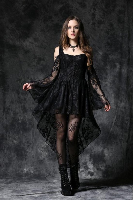 Dark In Love High low jurk -M- Gothic ghost Zwart | bol.com