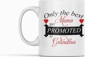 Passie voor Stickers Witte koffie mok / beker: Only the best moms get promoted to grandma