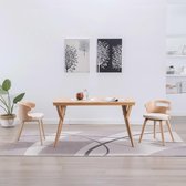 Eetkamerstoelen 2 st gebogen hout en kunstleer créme
