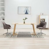 Eetkamerstoelen draaibaar 2 st stof taupe