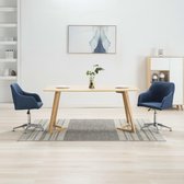 Eetkamerstoelen draaibaar 2 st stof blauw