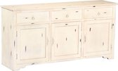 Dressoir 160x40x80 cm massief mangohout wit