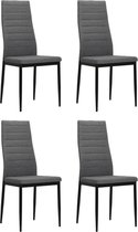 Eetkamerstoelen 4 st stof lichtgrijs