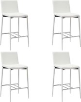Barstoelen 4 st kunstleer wit