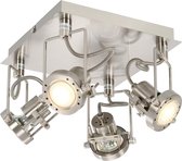 Spotlight viervoudig GU10 zilverkleurig