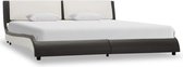 Bedframe kunstleer grijs en wit 160x200 cm