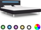 Bedframe met LED stof zwart 140x200 cm