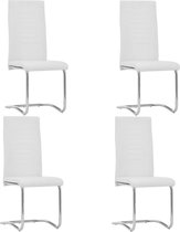 Eetkamerstoelen 4 st kunstleer wit