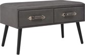 Bank met lades 80 cm kunstleer grijs