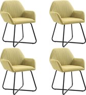 Eetkamerstoelen 4 st stof groen