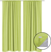 Gordijnen verduisterend dubbellaags 140x175 cm groen 2 st